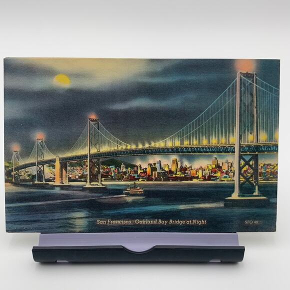 Set of 7 Postcards 1940's San Francisco, California Vintage Bridges UNUSED - Picture 3 of 9